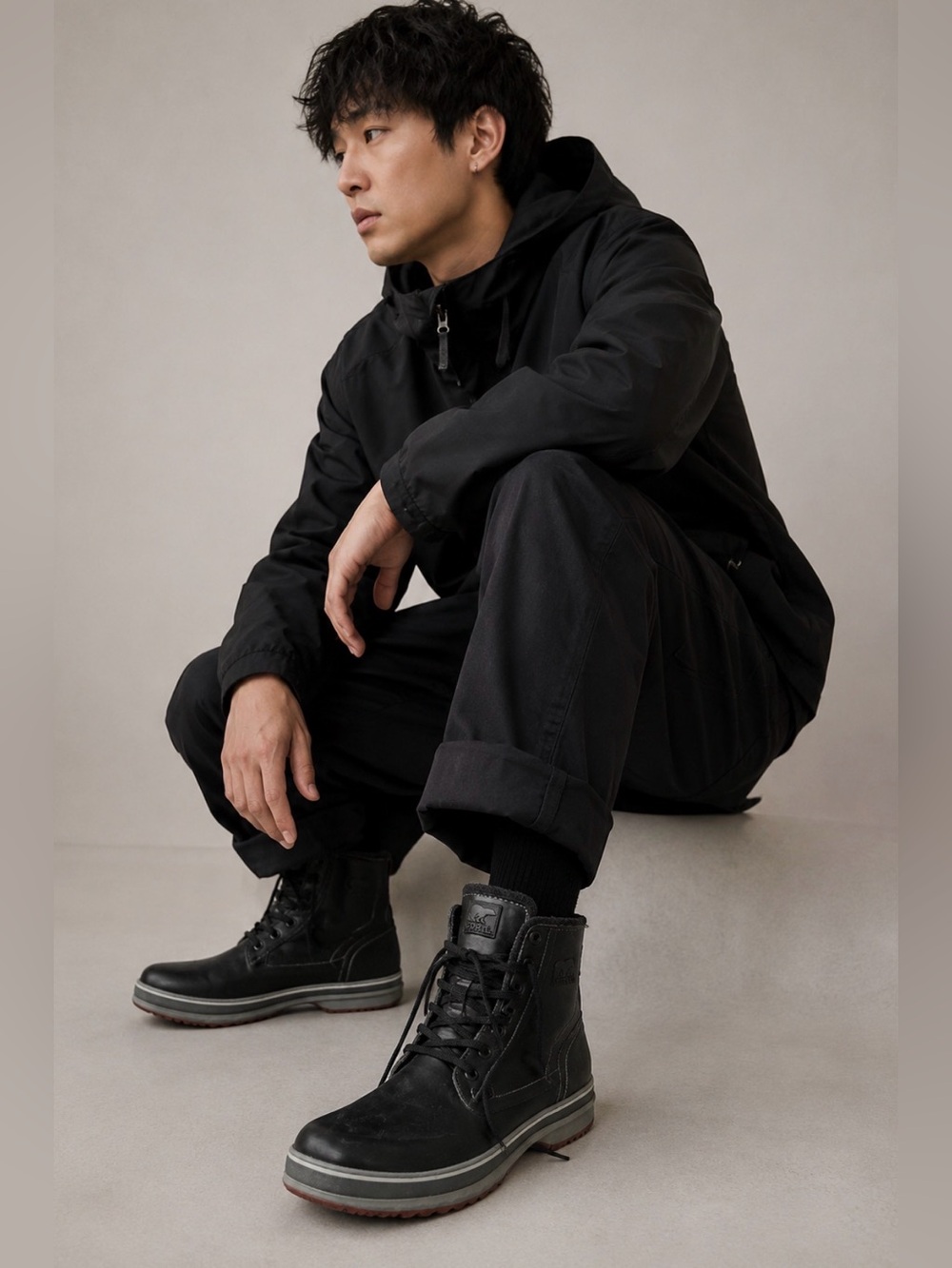 SOREL Men’s Black Lace-Up Waterproof Boots